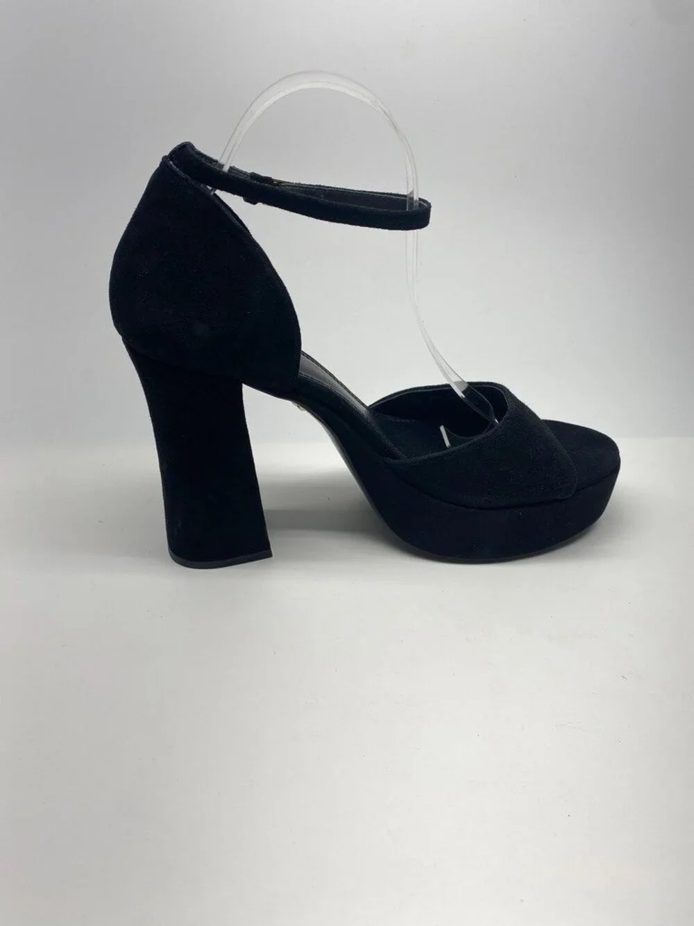 Tory Burch Women's Platform Black Suede Strap High Heel Sandals Sz 11M